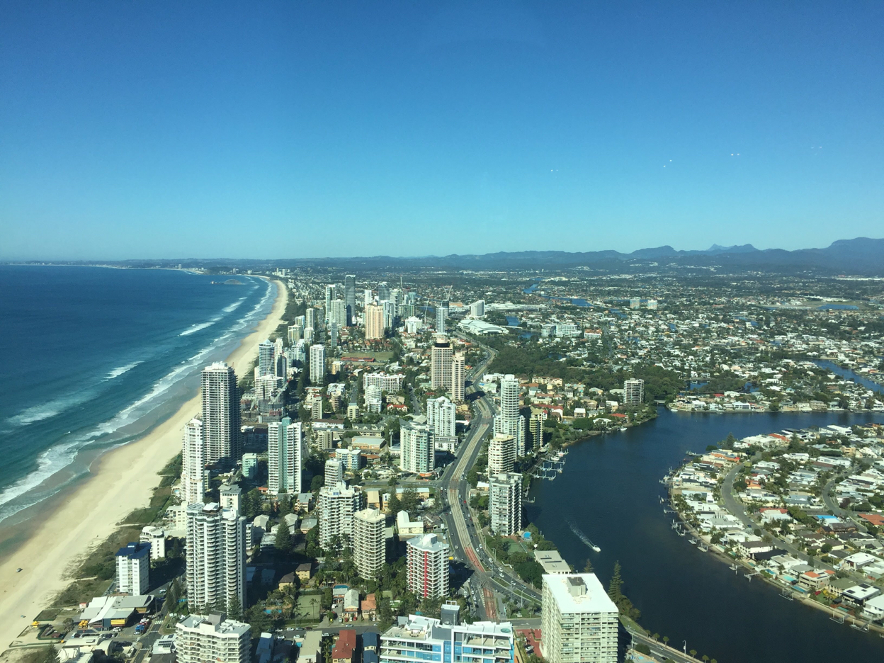 Arial view of the Goal Coast, Australia