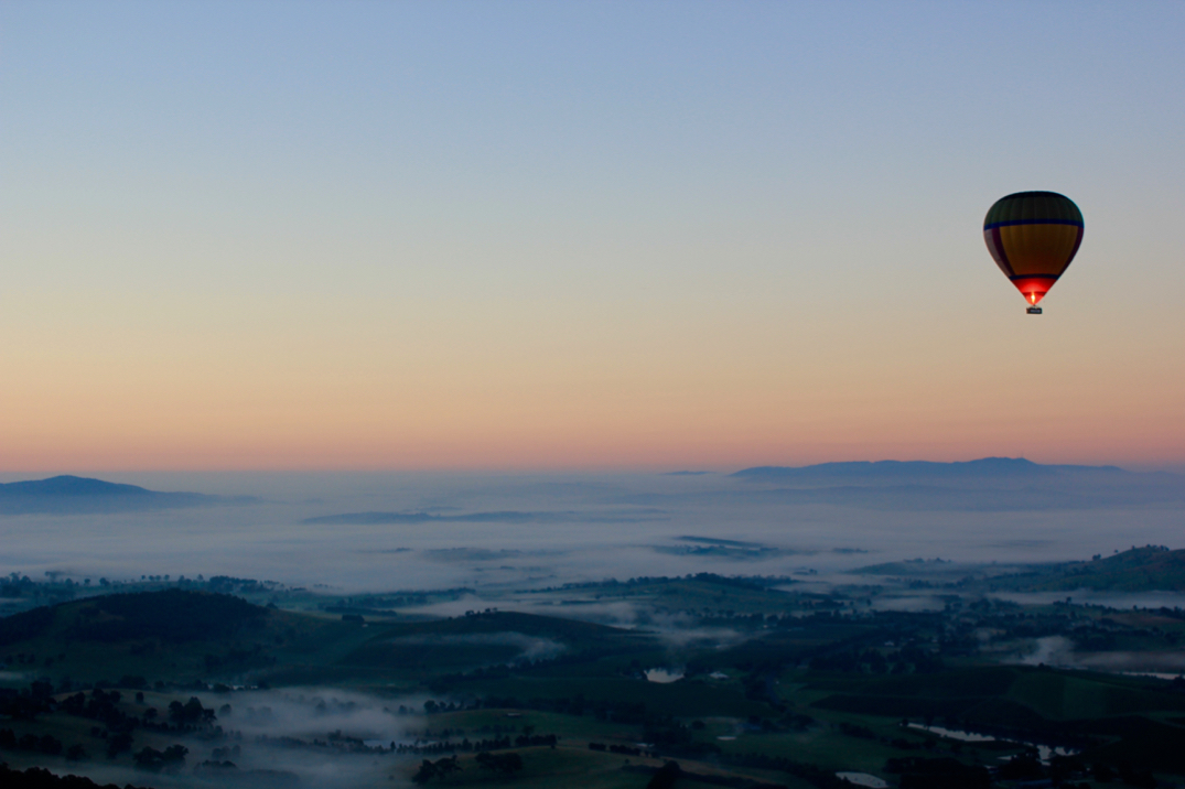 A hot air balloon in Yara Valley, Australia